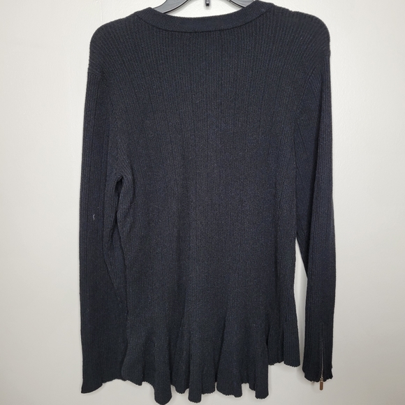 VENUS Full Zip Ribbed Black Cardigan Size XL - Picture 6 of 7